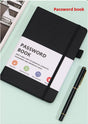 Black Password Book with Alphabetical Tabs B6 Hardcover Internet Address Logbook & Password Organizer with V888-ELOSUNG41253