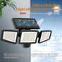Solar Outdoor Security Lights Motion Sensor 210 LED - 3 Adjustable Heads Flood Light with Remote Control IP65 V888-ELOSUNG41267