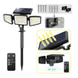 Solar Garden Lights Outdoor Motion Sensor 210 LED - 2-in-1 Ground Spike & Wall Mount Flood Light with Remote V888-ELOSUNG41268