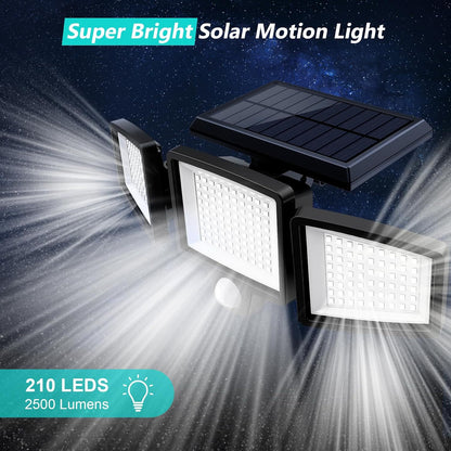 Solar Garden Lights Outdoor Motion Sensor 210 LED - 2-in-1 Ground Spike & Wall Mount Flood Light with Remote V888-ELOSUNG41268