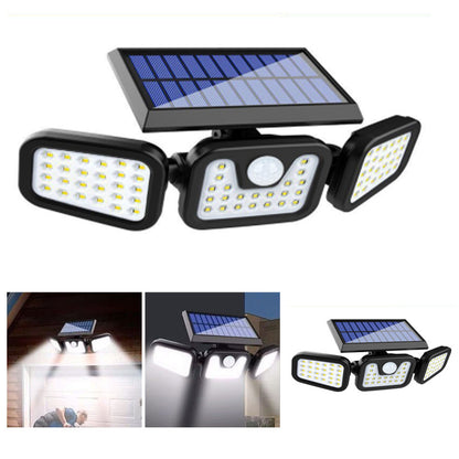 Solar Outdoor Security Lights Motion Sensor 74 LED - 3 Adjustable Heads Flood Light IP65 Waterproof for V888-ELOSUNG41270