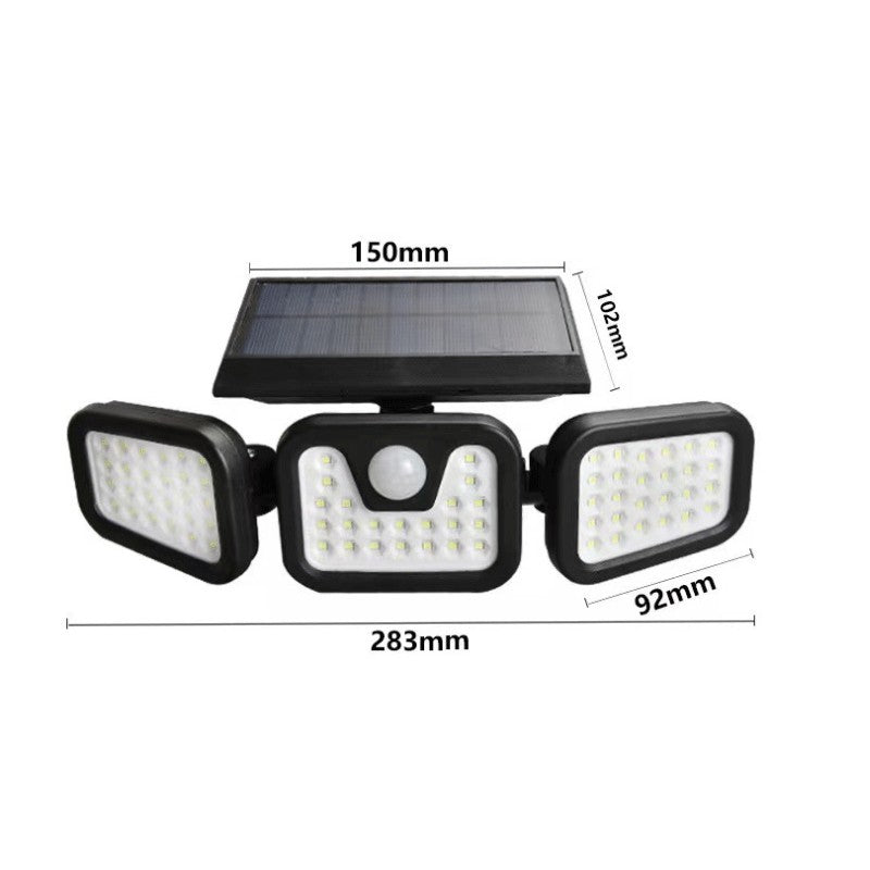 Solar Outdoor Security Lights Motion Sensor 74 LED - 3 Adjustable Heads Flood Light IP65 Waterproof for V888-ELOSUNG41270