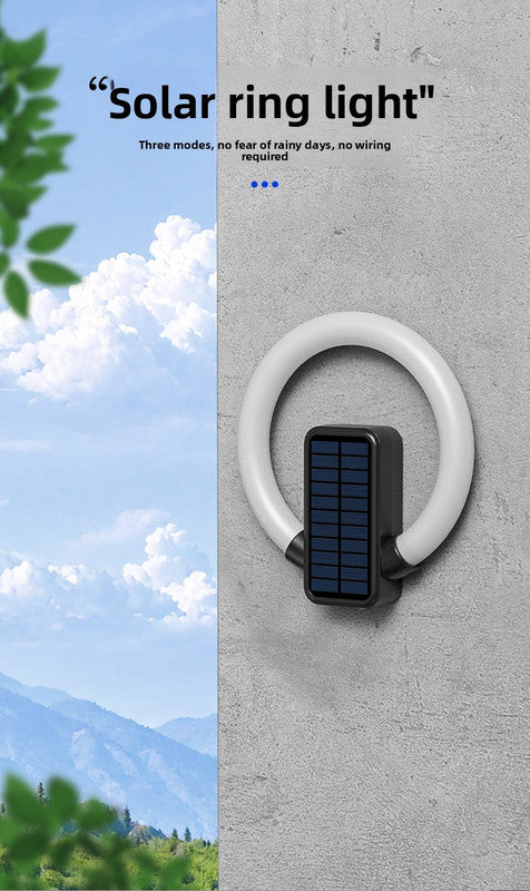 Solar Outdoor Wall Light RGB Color Changing & Warm White - Modern Circular LED Fence Lamp with Type-C USB V888-ELOSUNG41271