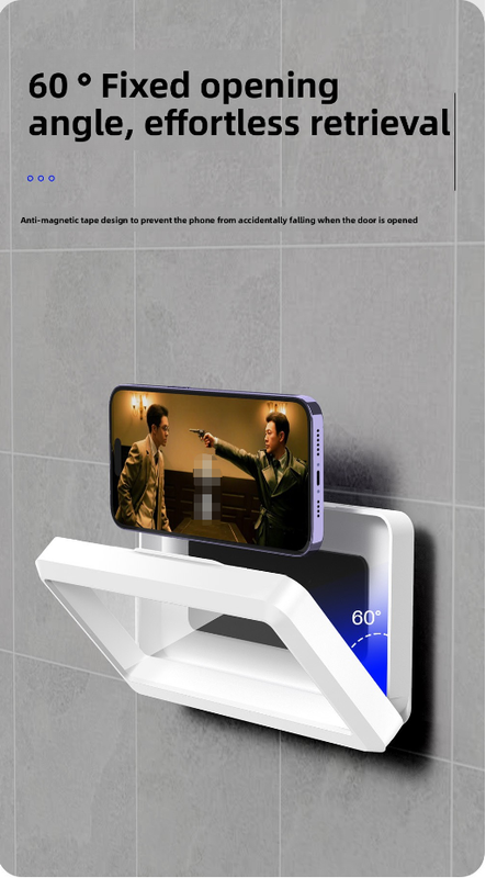 Waterproof Shower Phone Holder Green Wall Mount - 360 degrees Rotating Retractable Anti-Fog Touch Screen Case V888-ELOSUNG41276