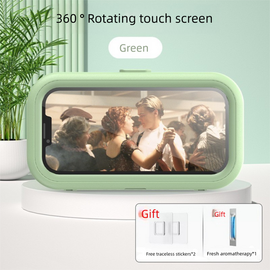Waterproof Shower Phone Holder Wall Mount with Aromatherapy - 360 degrees Rotating & Retractable Anti-Fog V888-ELOSUNG41281