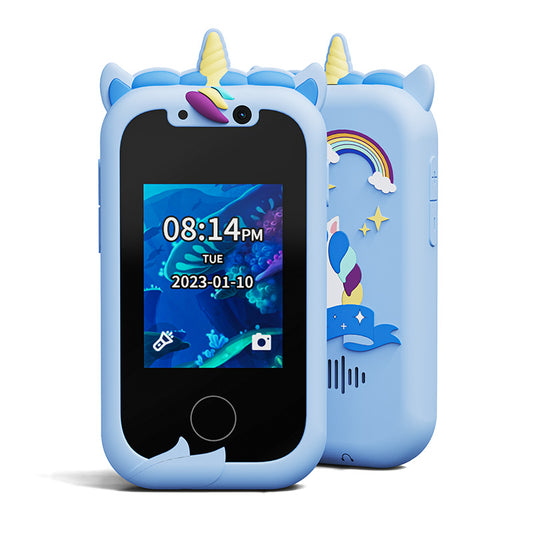 Kids Unicorn Smart Phone Toy with Dual Camera and IPS Touch Screen Educational Games MP3 Music Player 512MB V888-ELOSUNG41283