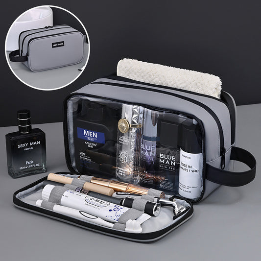 Large Waterproof Men's Toiletry Bag 3-Layer Travel Dopp Kit with Wet Dry Separation Portable Shower Organiser V888-ELOSUNG41318