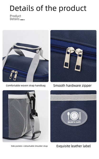 Insulated Lunch Bag Thermal Cooler Tote with Adjustable Shoulder Strap Waterproof Lining for Work School & V888-ELOSUNG41321