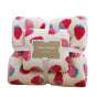 2 Pack Strawberry Coral Fleece Bath Towel Set - Ultra Soft Absorbent Microfibre Bathroom Towels with Hanging V888-ELOSUNG41337