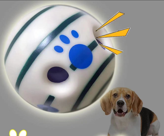 2 Pack Interactive Dog Giggle Ball Set 14cm - Green Wobble Sound Toy & White Glow in the Dark Luminous Ball - V888-ELOSUNG41338