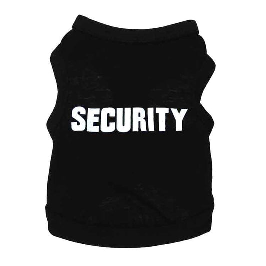 2 Pack Security Pet Vest Size S - Black Cotton Dog T-Shirt for Small Dogs Puppies & Cats - Summer Sleeveless V888-ELOSUNG41355