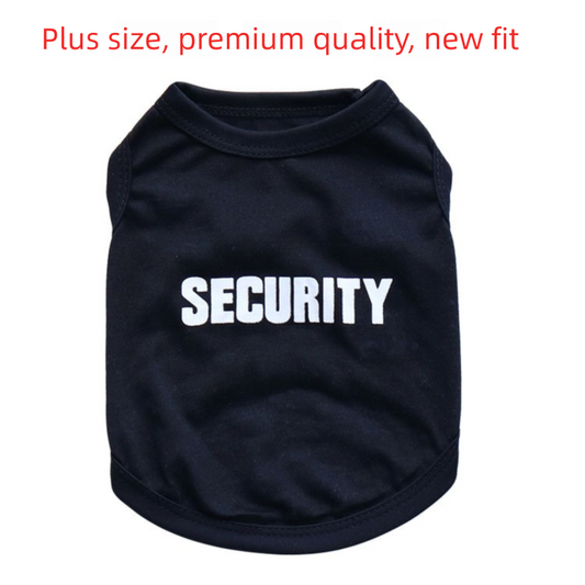 2 Pack "SECURITY" Printed Pet Vest - Black & Yellow with Orange Trim - Breathable Cotton Dog T-Shirt for V888-ELOSUNG41364