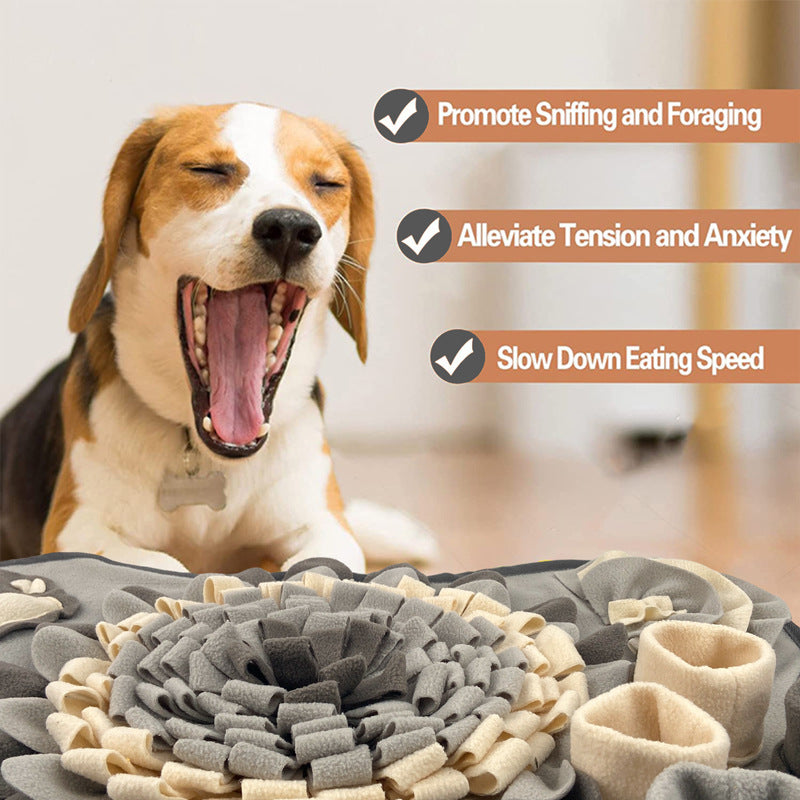 Interactive Dog Snuffle Mat Bone Shape Grey 64x43cm - Slow Feeder & Foraging Puzzle Toy - Washable Fleece V888-ELOSUNG41372