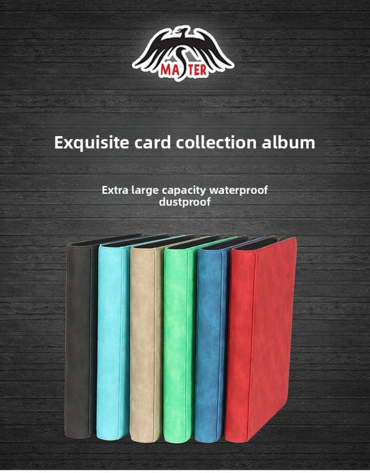 Premium Toploader Binder 9 Pocket 216 Capacity Trading Card Album Zippered PU Leather Storage Holder for V888-ELOSUNG41407