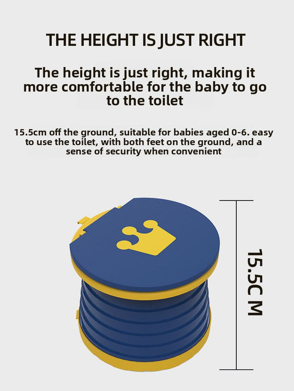 Kids Portable Travel Potty Foldable Training Toilet Seat - Blue - Compact Car & Camping Emergency Commode V888-ELOSUNG41451