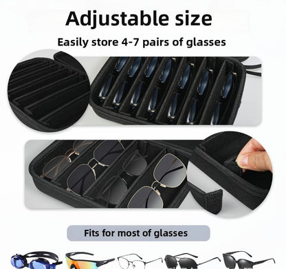 Portable 8-Slot Sunglasses Organiser Case Hard Shell EVA Storage Box Large Capacity Display Holder with V888-ELOSUNG41493