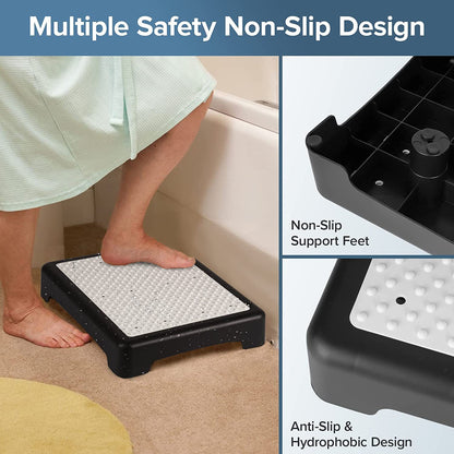 Portable Outdoor Half Step Stool Non-Slip Mobility Aid Large Platform 50x40cm for Elderly Home Car & Bath Use V888-ELOSUNG41494