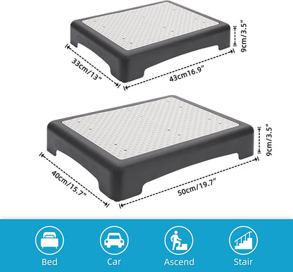 Portable Outdoor Half Step Stool Non-Slip Mobility Aid Compact Platform 43x33cm for Elderly Home Car & Bath V888-ELOSUNG41496