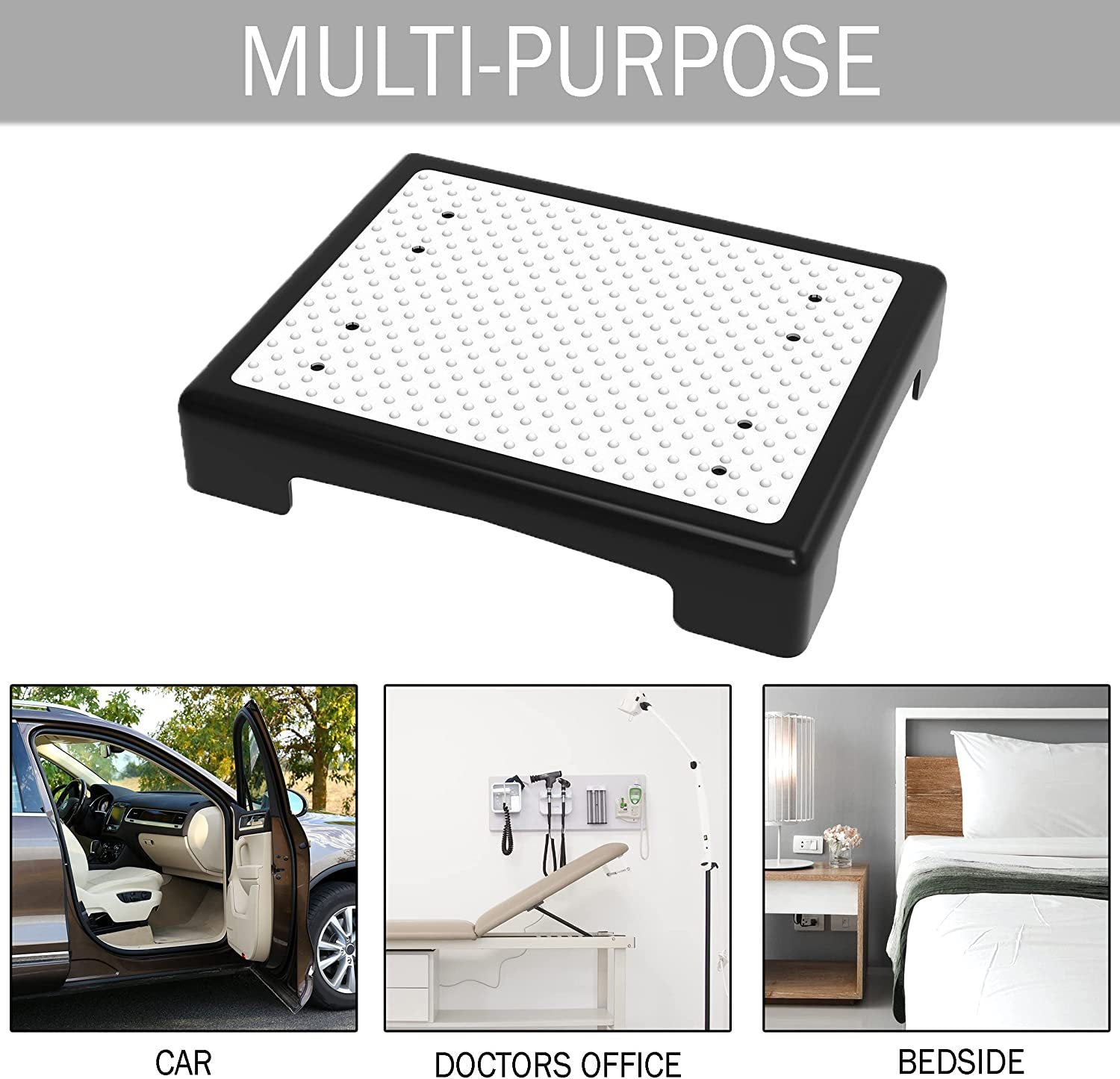 Portable Outdoor Half Step Stool Non-Slip Mobility Aid Compact Platform 43x33cm for Bath Home & Car Use White V888-ELOSUNG41497