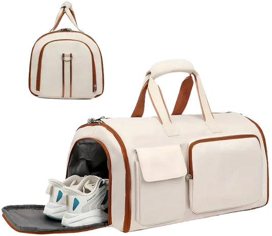 Convertible Travel Garment Bag Large Duffel Suit Carrier with Shoe Compartment & Hidden Backpack Straps V888-ELOSUNG41505
