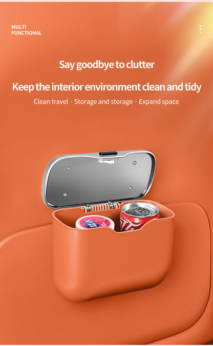 Car Trash Can Hanging Rubbish Bin with Lid Waterproof Leather Vehicle Organiser Storage Box for Door Seat V888-ELOSUNG41509