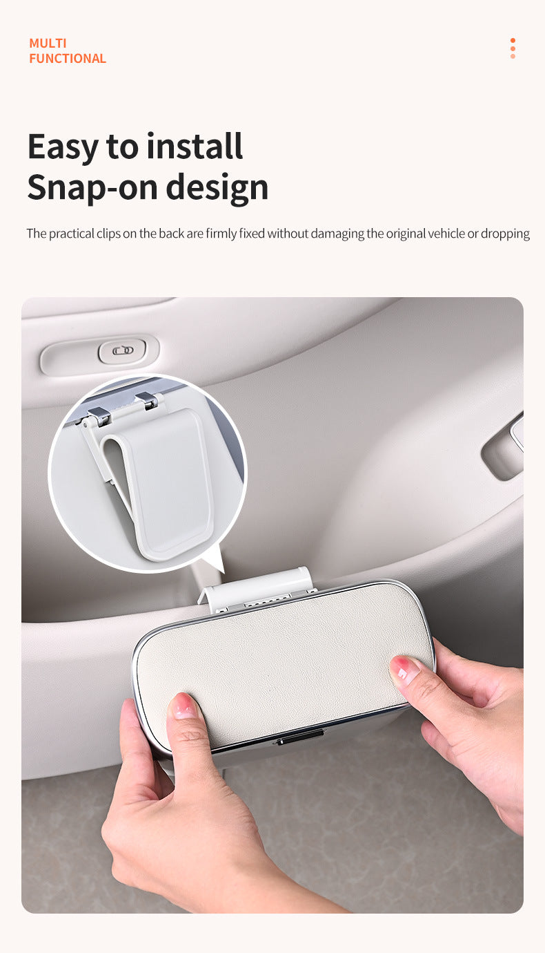 Car Trash Can Hanging Rubbish Bin with Lid Waterproof Leather Vehicle Organiser Storage Box for Door Seat V888-ELOSUNG41509