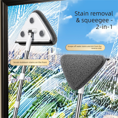 Adjustable Triangle Cleaning Mop 119cm Long Handle Window Squeegee Wall Washer Rotatable Head for Ceilings V888-ELOSUNG41520