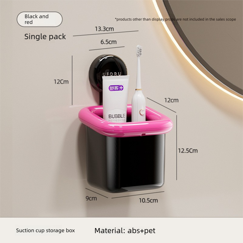 Suction Cup Bathroom Organizer Wall Mounted Toothbrush Holder No Drill Storage Caddy with Drainage for V888-ELOSUNG41528
