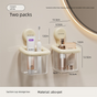 2 PCS Suction Cup Bathroom Organizer Wall Mounted Toothbrush Holder No Drill Storage Caddy with Drainage for V888-ELOSUNG41529