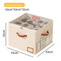 Premium Heavy Duty Shoe Storage Box 16 Grids Beige 43cm Cube Foldable Fabric Wardrobe Organiser with Label V888-ELOSUNG41555