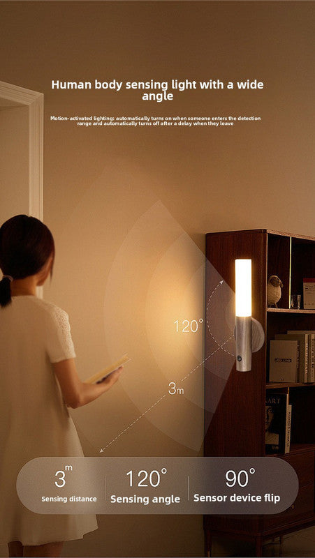 Matte Black Motion Sensor Night Light LED Rechargeable Magnetic Stick Wall Lamp Smart Wireless Batten for V888-ELOSUNG41561