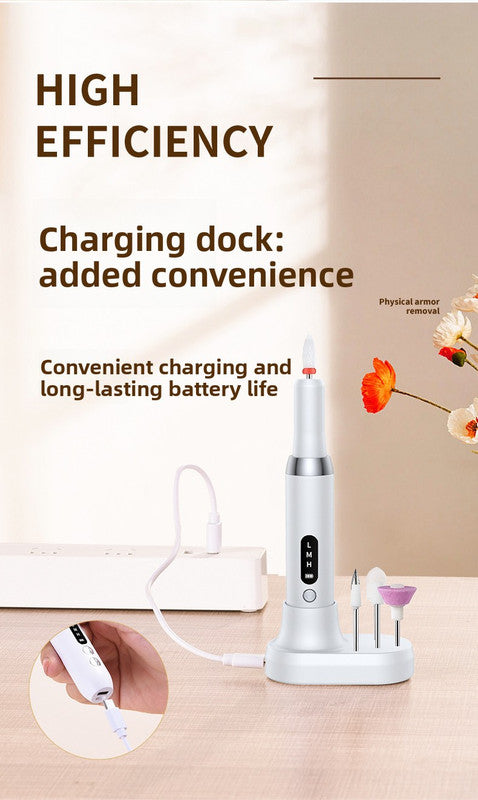Electric Nail Drill Kit Cordless Portable E-File with Charging Base & LED Display White Gift Set Includes 30 V888-ELOSUNG41576