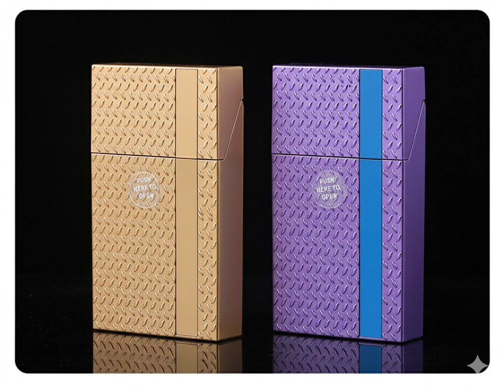 2 Pack Slim Cigarette Case Hard Shell Holder for 40 Cigarettes Durable ABS Plastic Crush Proof Box with V888-ELOSUNG41579