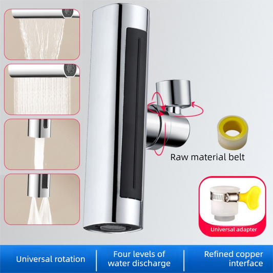 Universal 4-Mode Kitchen Tap Extender Waterfall Flying Rain Effect 360 Swivel Faucet Aerator Nozzle with V888-ELOSUNG41581