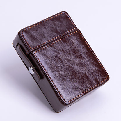 PU Leather Cigarette Case with Lighter Holder Hard Shell Storage Pouch Belt Loop Waist Bag for Standard Packs V888-ELOSUNG41596