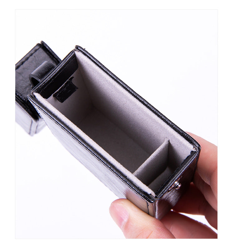 PU Leather Cigarette Case with Lighter Holder Hard Shell Storage Pouch Belt Loop Waist Bag for Standard Packs V888-ELOSUNG41596