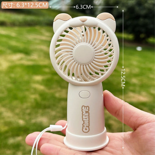 Mini Handheld Fan Rechargeable Portable Personal Cooling Device Cute Bear Design 3 Speed Adjustable with V888-ELOSUNG41680