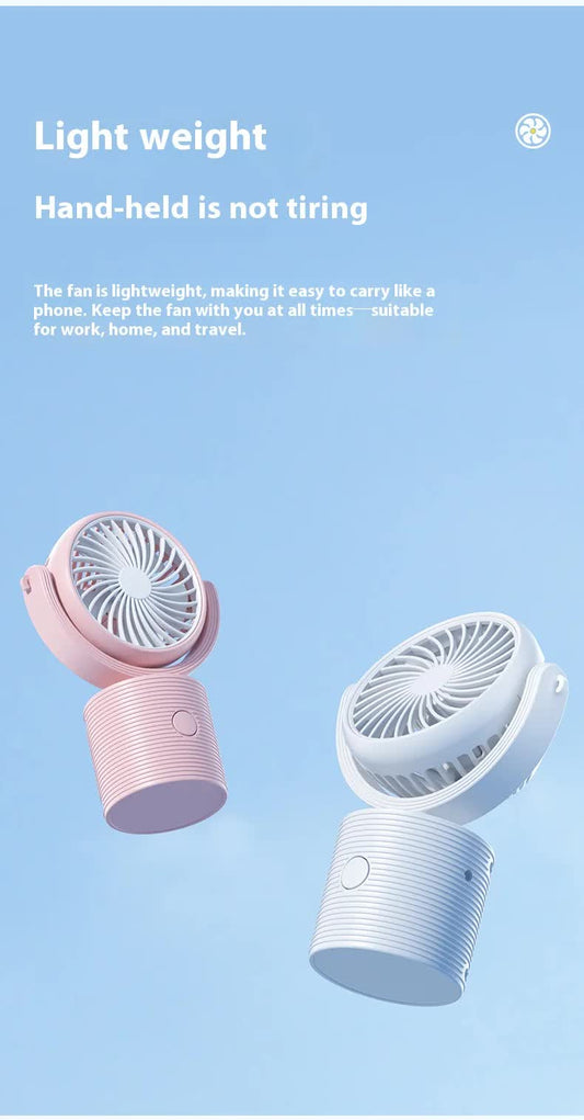 Portable Turbo Fan 3-in-1 Mini Handheld Desk Fan Rechargeable Personal Cooling Device with Neck Lanyard 180 V888-ELOSUNG41683