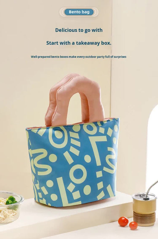 Insulated Lunch Bag Tote Fashion Graffiti Print with Soft Padded Handle Waterproof Thermal Cooler Bento Case V888-ELOSUNG41703