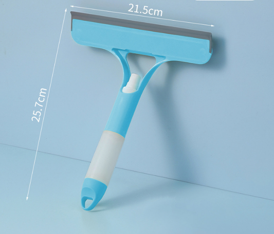 Blue 3-in-1 Window Squeegee with Built-in Spray Bottle - Dual Sided Sponge Glass Cleaner - Streak Free Tool V888-ELOSUNG41713