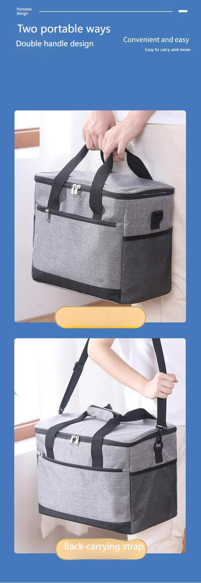 Large 30L Insulated Cooler Bag - Leakproof Thermal Lunch Tote with Shoulder Strap - Heavy Duty Blue Picnic V888-ELOSUNG41716