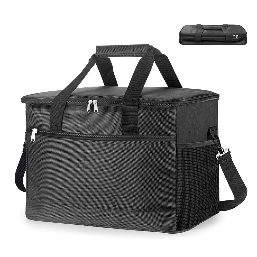 Large 30L Insulated Cooler Bag - Leakproof Thermal Lunch Tote with Shoulder Strap - Heavy Duty Black Picnic V888-ELOSUNG41717