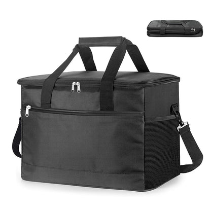 Large 30L Insulated Cooler Bag - Leakproof Thermal Lunch Tote with Shoulder Strap - Heavy Duty Black Picnic V888-ELOSUNG41717
