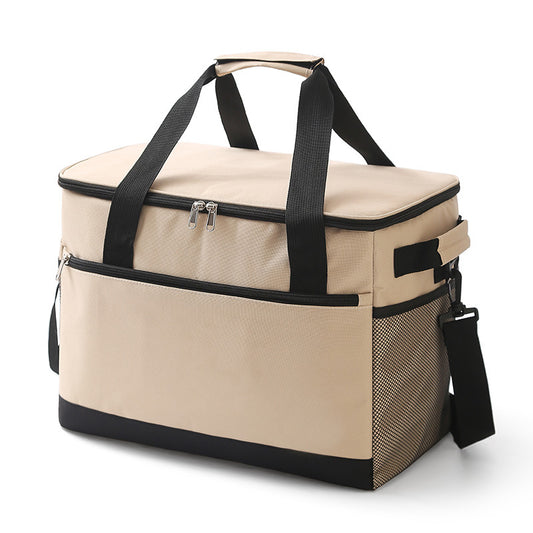 Large 18L Insulated Cooler Bag - Leakproof Thermal Lunch Tote with Shoulder Strap - Heavy Duty Beige Picnic V888-ELOSUNG41722