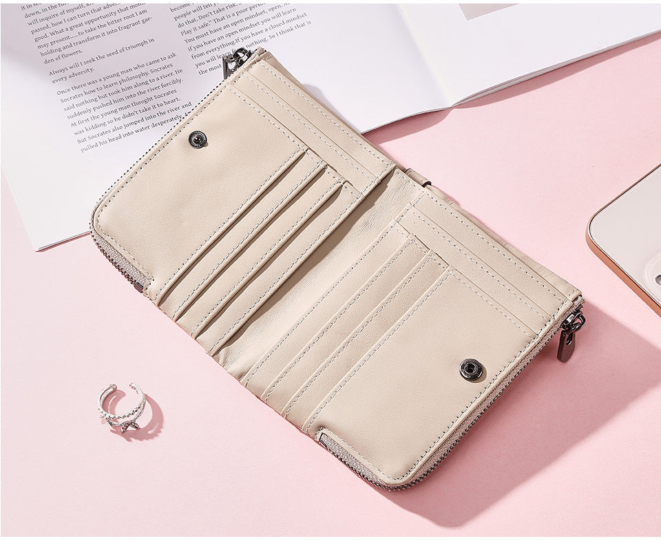 Carbon Fiber Texture Leather Mens Wallet - RFID Blocking Double Zipper Bifold - Vertical Card Holder with V888-ELOSUNG41741