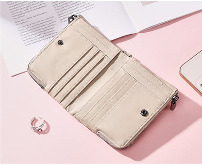 Carbon Fiber Texture Leather Mens Wallet - RFID Blocking Double Zipper Bifold - Vertical Card Holder with V888-ELOSUNG41741