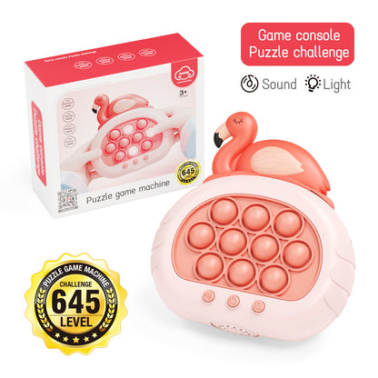 Electronic Fast Push Pop Game - Flamingo Fidget Console with Lights & Sound - 4 Modes Memory & Speed V888-ELOSUNG41743