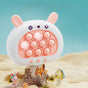 Electronic Fast Push Pop Game - Pink Rabbit Fidget Console with Lights & Sound - 4 Modes Memory & Speed V888-ELOSUNG41746