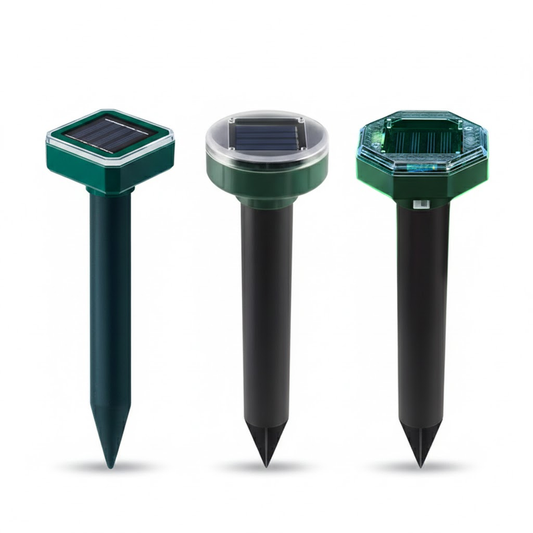 3PCS Solar Sonic Snake & Rodent Repeller Stakes - Mixed Set (Square, Round & Octagonal) - Outdoor Waterproof V888-ELOSUNG41776