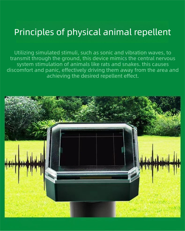 3PCS Solar Sonic Snake & Rodent Repeller Stakes - Mixed Set (Square, Round & Octagonal) - Outdoor Waterproof V888-ELOSUNG41776